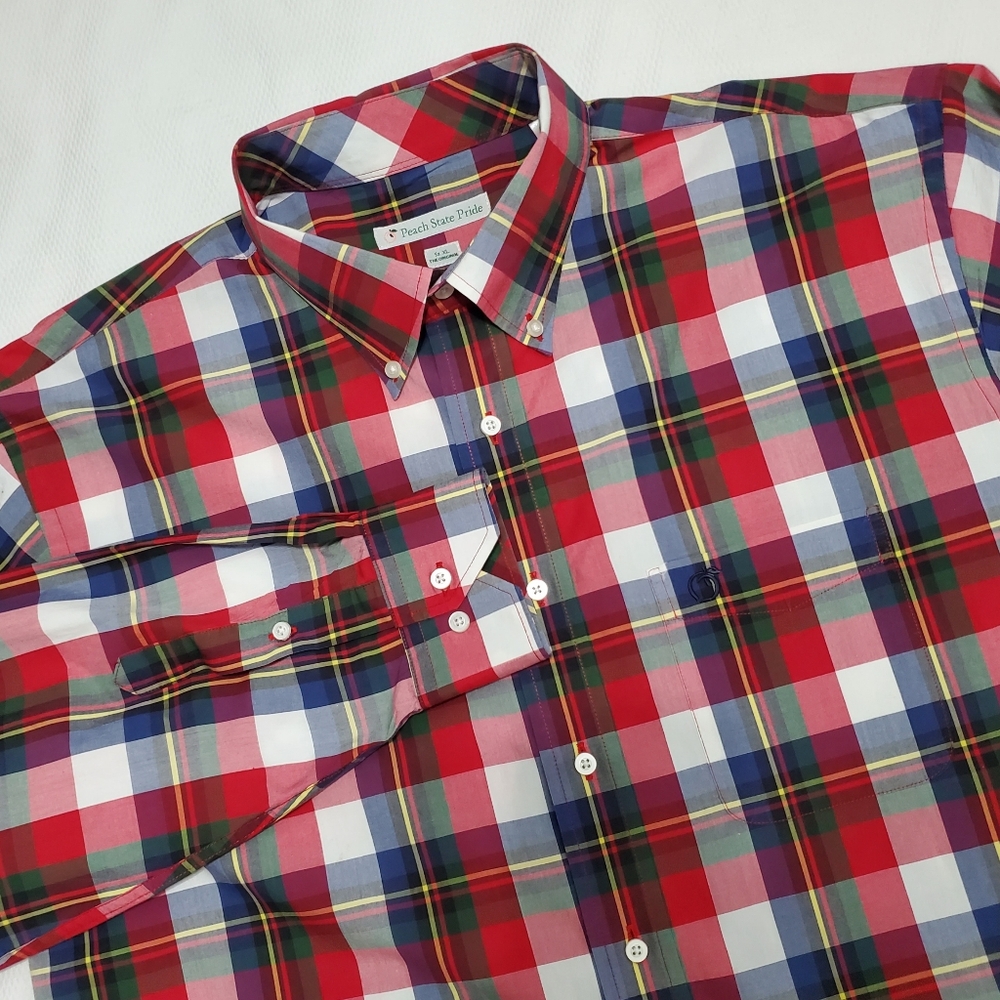 Peach State Pride The Original Men's Red Plaid Shirt XL